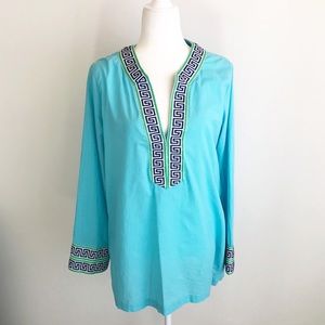 Macbeth Collection by Margaret Josephs Aqua Tunic Beach Cover Up